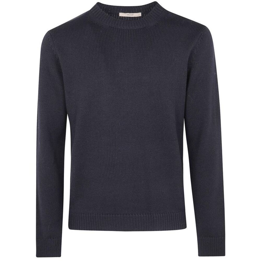NUUR Men's Crew Neck Ribbed Knit Sweater Men BLACK Sweaters & Cardigans